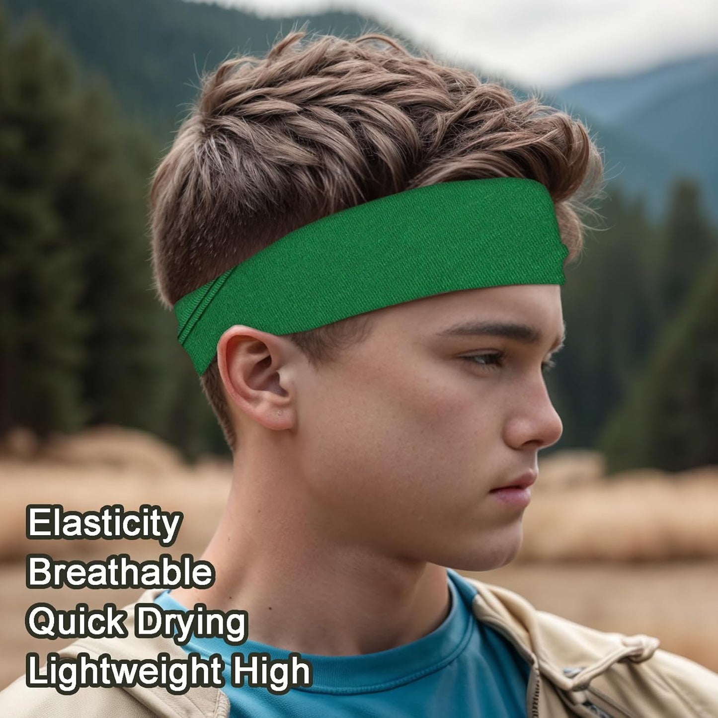 Men's 9-Pack Sports Headbands | Stretchy Sweatbands for Running & Workouts
