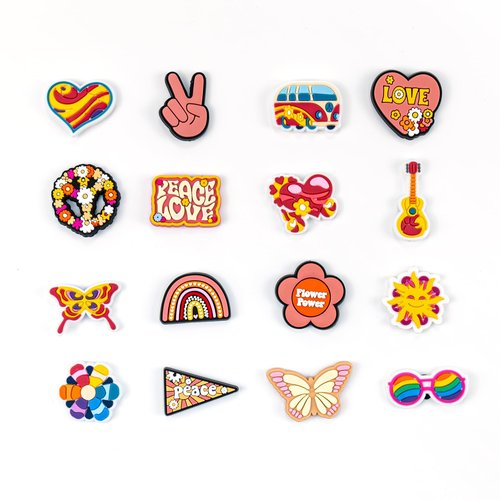 STANJAZZ Charms Water Bottle Silicone Sleeve Decorations 16pcs Peace & Love