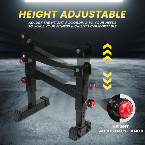 SYNTECSO Deadlift Jack Barbell Stand - Heavy Duty Barbell Jack Deadlift - Adjustable Deadlift Platform for Home Gym Weightlifting Easily Load 880 Lbs