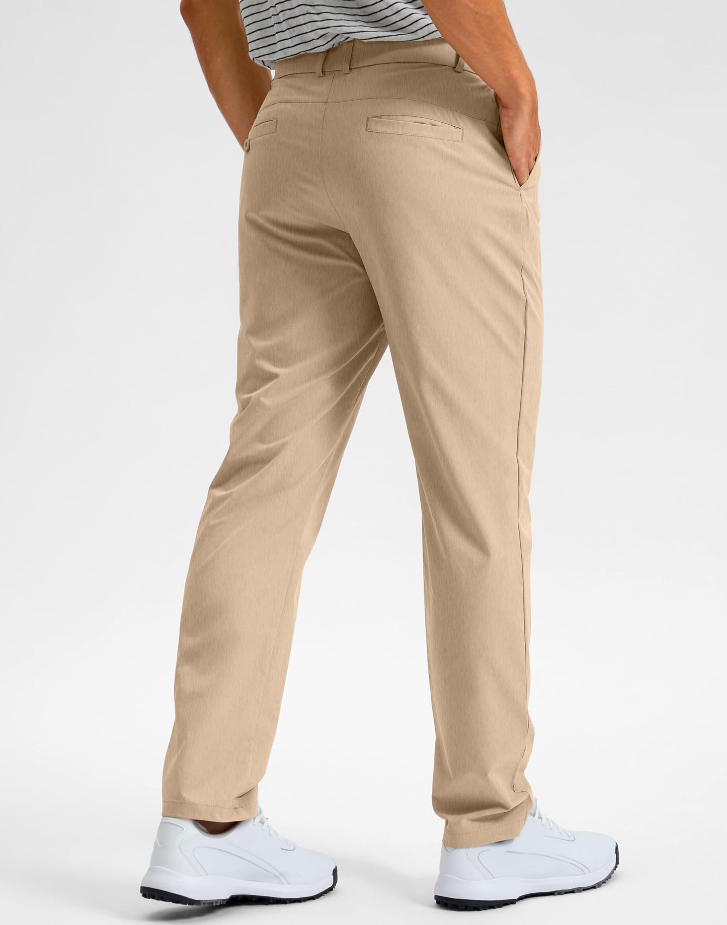 G Gradual Men's Golf Pants with 5 Pockets 30"/32"/34" Lightweight Quick Dry Stretch Work Dress Pants Casual Slacks for Men(Khaki,W34 L32)