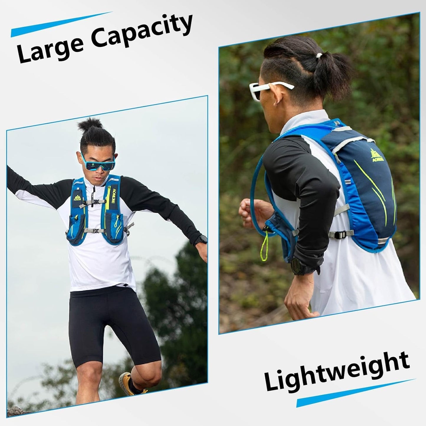 JEELAD Running Hydration Vest Trail Backpack for Women and Men Jogging Trail Race Marathon Cycling Hiking