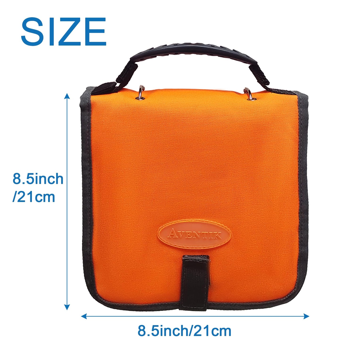 Aventik Fishing Tackle Binder Soft Cover Fishing Bait Organized Storage Rig Bag Soft Bait Binder Saltwater Resistant Fishing Bag 8.5x8.5x1.1inch (Orange)