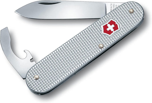 Victorinox Bantam Alox Swiss Army Knife, 5 Function Swiss Made Pocket Knife with Large Blade, Screwdriver and Bottle Opener – Silver