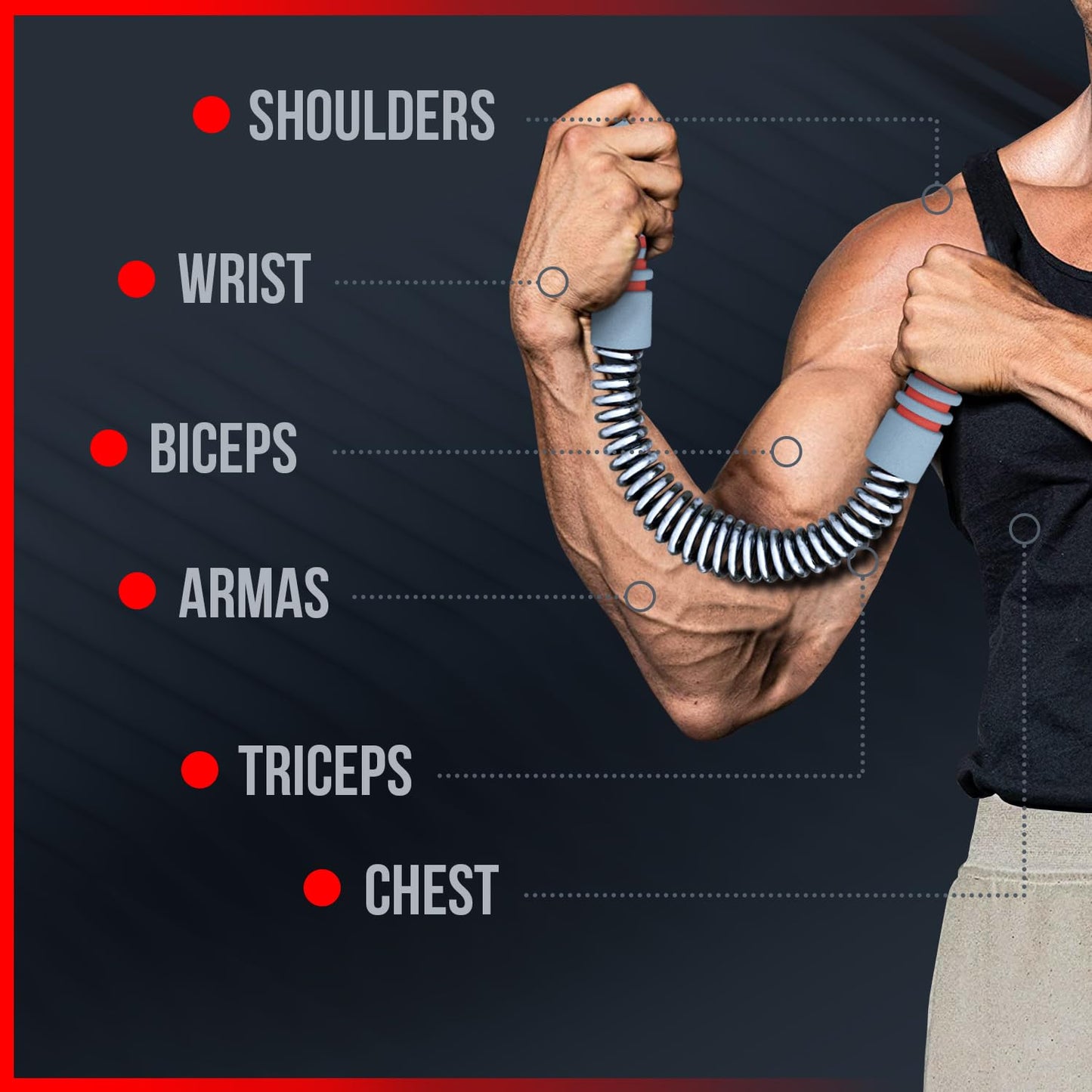 Zenooze Power Twister Bar 20KG, Chest Exerciser for Men, The Ultimate Upper Body Chest Workout Equipment Rip Stick for Your Chest, Shoulders, Forearms, Biceps & Arms Resorte para Hacer Ejercicio