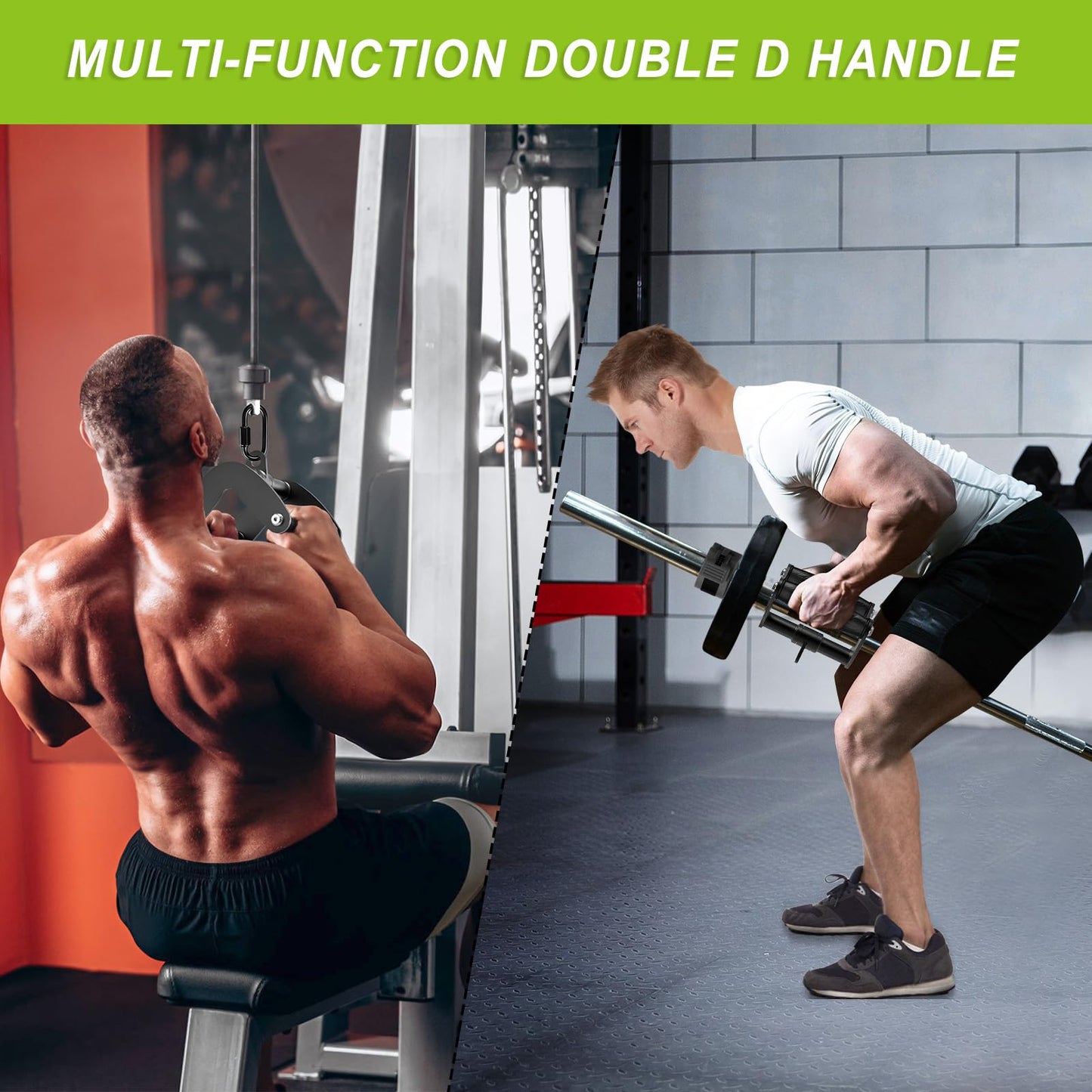 SELEWARE Cable Machine Attachments Set LAT Pulldown Attachments Cable Machine Accessories for Home Gym Weight Workout Tricep Rope Double D Row Handle V Bar Handle Pull Down Bar Straight Bar