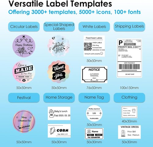 Bluetooth Thermal Label Printer, 4x6 Wireless Thermal Shipping Label Printer for Small Business, Compatible with iPhone,Android,Windows,Mac,Chromebook –Works with Ebay Shopify USPS&More, Black
