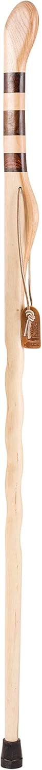 Brazos Trekking Pole Hiking Stick for Men and Women Handcrafted of Lightweight Wood and made in the USA, Tan Oak, 55 Inches