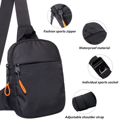 MJNUONE Mini Sling Bag for Men Outdoor Lightweight Small Crossbody Bag Women Casual Daily Bag Waterproof Chest Bag for Travel