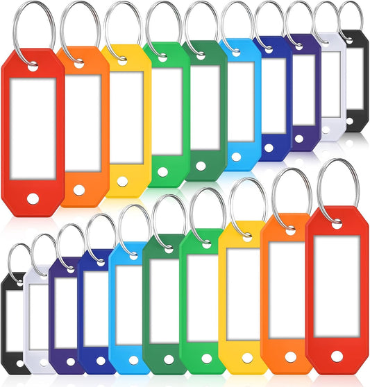 ttstar Hexagon Key Tags with Labels – 10 Pack Color-Coded Keychain Tags with Ring, Writable Label Window for Key Organization, ID and Name Tags for Home or Office