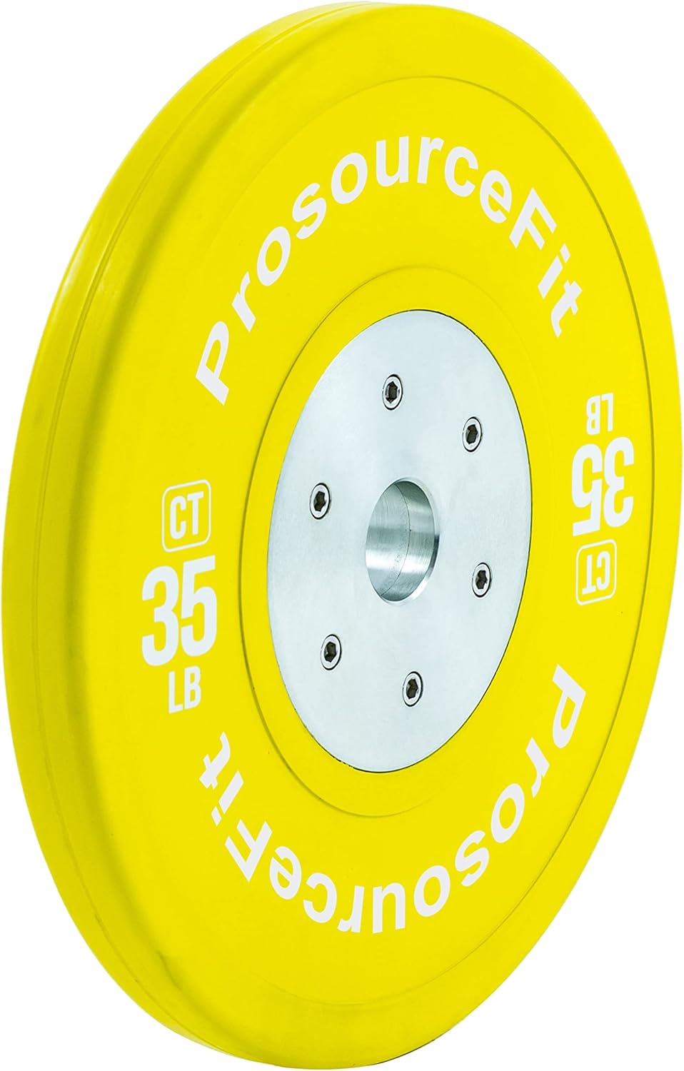 ProsourceFit Competition Color Training Bumper Plates, Rubber with Steel Insert, 45lb, Calibrated for Cross Conditioning, Power Lifting, Weight Training
