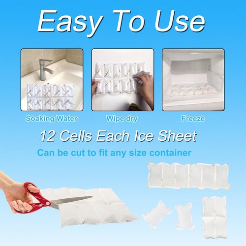 Ice Packs for Shipping Frozen Food, No Smoke Effect, 5 Sheets, Ice Packs for Coolers Long Lasting Reusable, Lunch Box Shipping Cold Pack Gel Freezer Packs Ice Blankets Sheets, 13.7"X7.2"