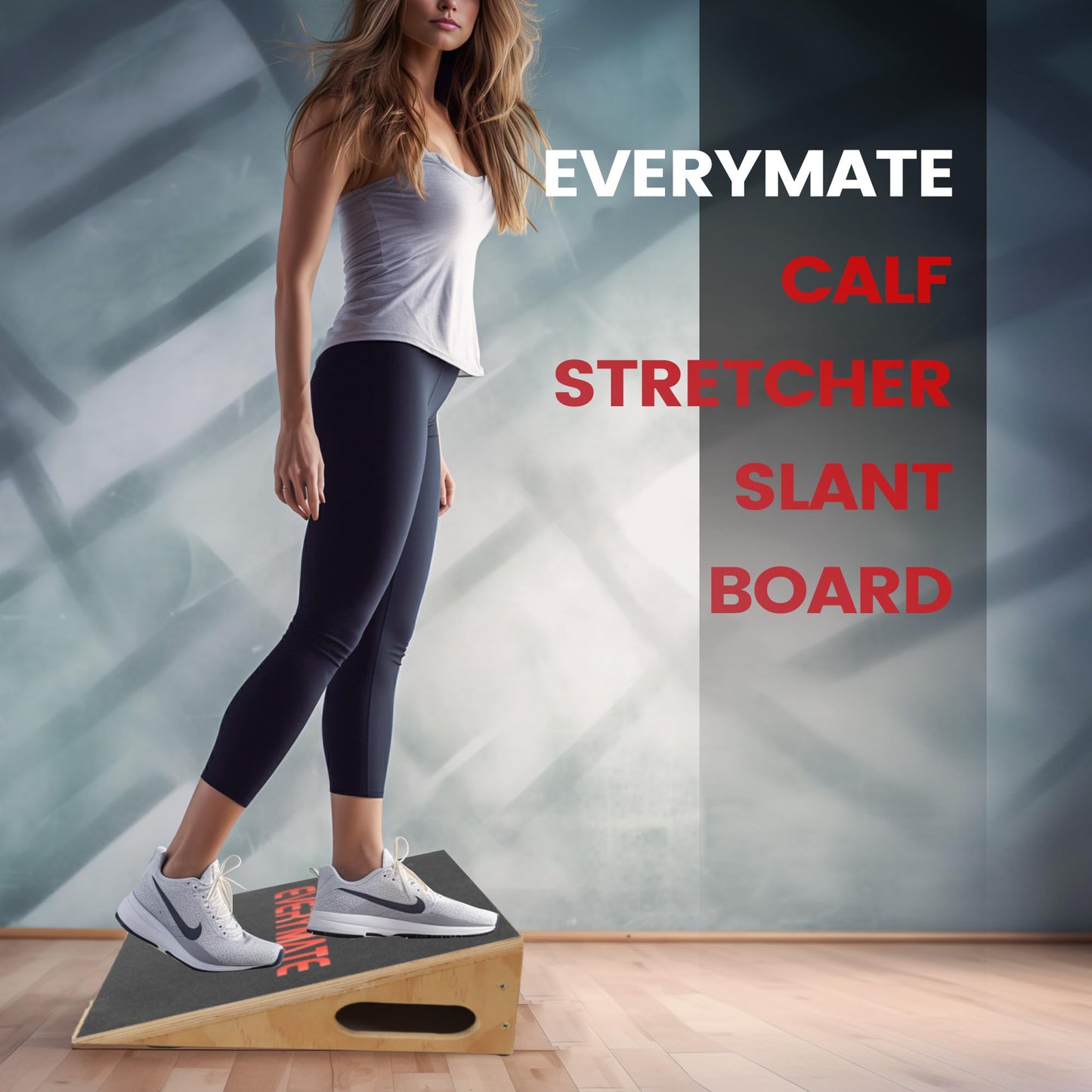 EVERYMATE Slant Board Calf Stretcher, Non-Slip Heel Elevated Squat Wedge Block for Weightlifting and Calf Stretching, Knees Over Toes Equipment 1000LB