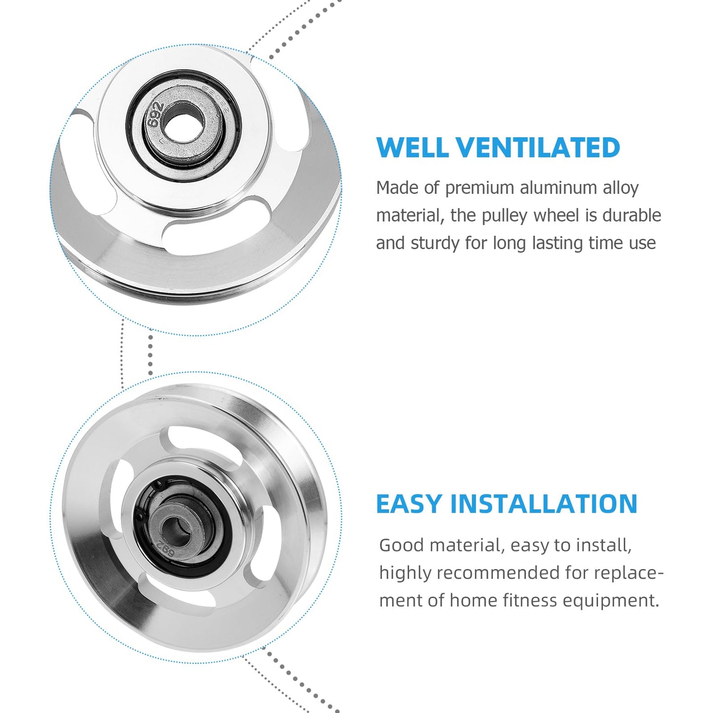 Exercise Pulley Replaceable: 10 Pcs Gym Pulley, Lifting Pulley Wheel Pully Pulley System Wheel Pulley Gym Wear Resistant Fitness Equipment Aluminum Alloy Cable