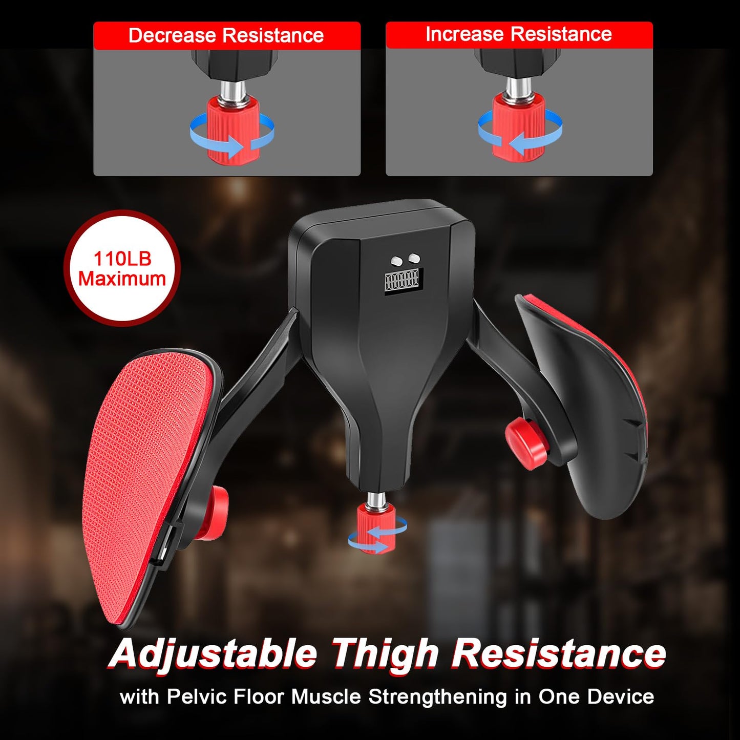 Adjustable Thigh Master,0-110lbs Pelvic Floor Exercise Device,Kegel Trainer Pelvic Health for Men,Thigh Exerciser for Women with Digital Counter,Hip Shaper Trainer Machine,Leg Inner Workout Equipment