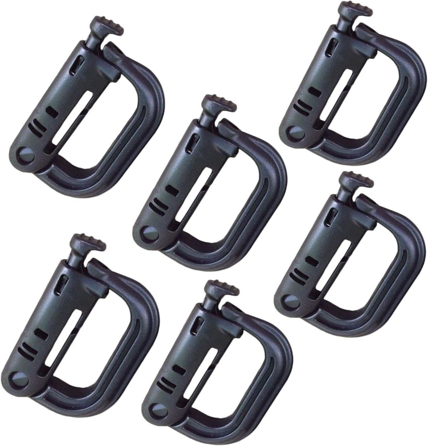 Jadedragon Multipurpose Tactical 360 Rotation D-Ring Clips/Locking Carabiner/Hydration Tube Clips/Elastic String Strap Management Tool for MOLLE Webbing Attachment Backpacks