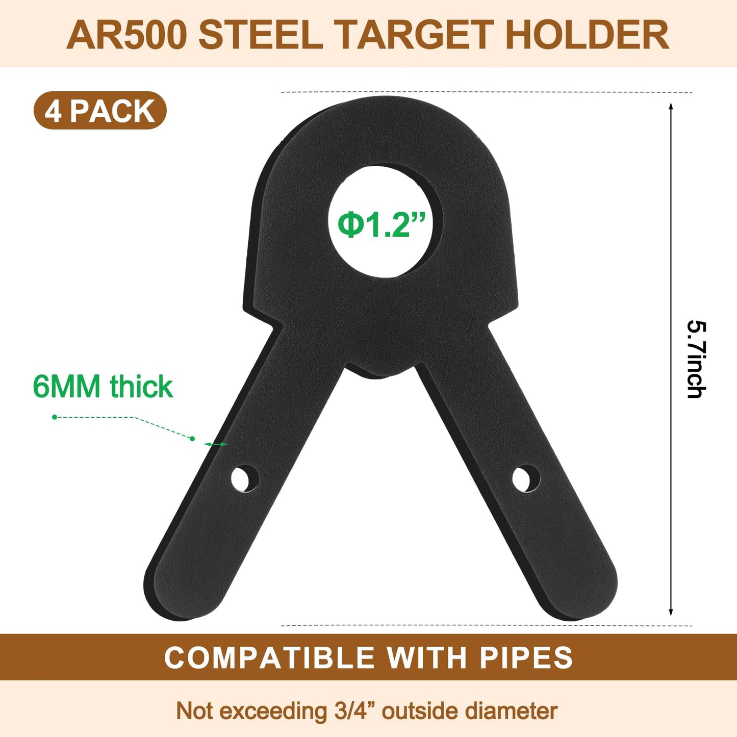 Jenaai 2 Sets Shooting Target Stand Kit Steel Hanger Holder DIY Gong Target Kit for 1 Inch Electric Metallic Tube Conduit(Black)