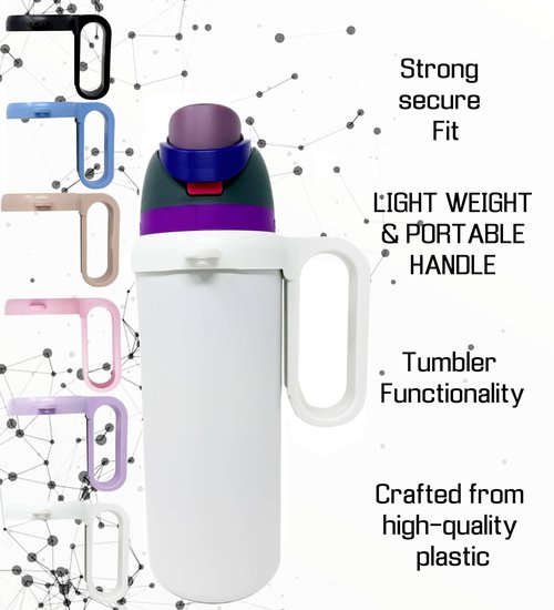 Bottle Handle for Owala FreeSip 24oz 32oz 40oz – Strong Plastic Water Bottle Holder, Durable Easy Carry Accessory for Running, Jogging, Gym, Hiking, and Drinking While Driving & More
