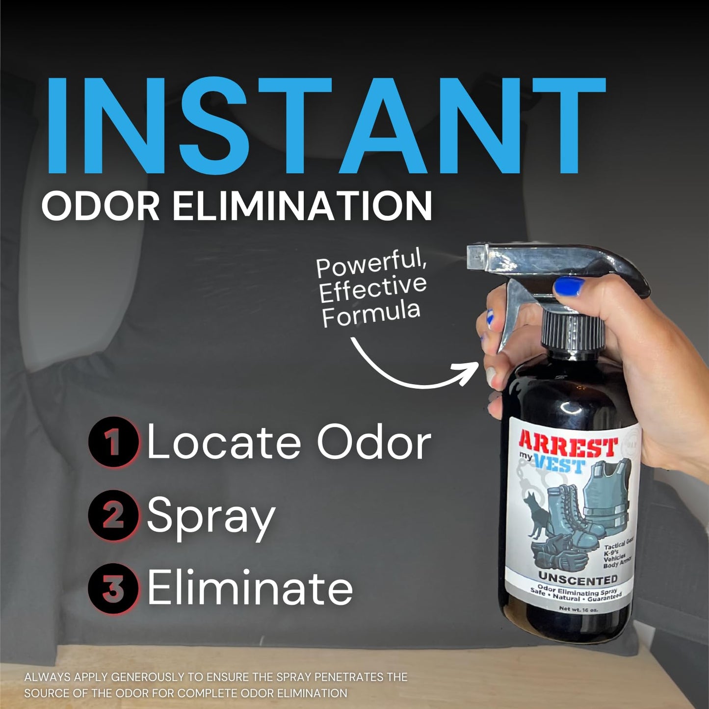 Arrest My Vest Military Grade Odor Eliminating Spray for Body Armor, Tactical Gear, and K9 Equipment. Safe on All Ballistic Vests, Fabrics, & Police Gear - Daybreak Fragrance - 2 16 oz Bottles