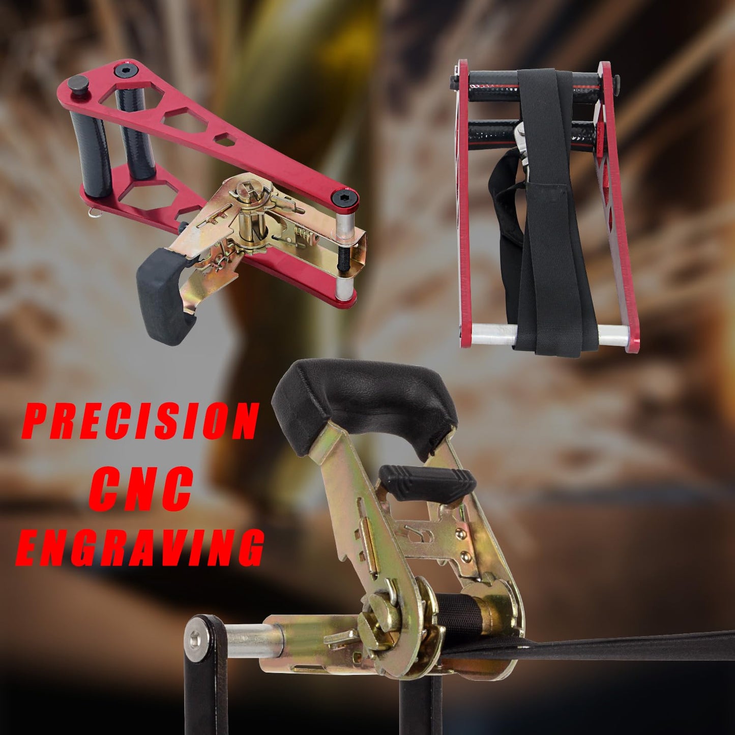 FENJANER Archer Compound Bow Press, Alumium Alloy Portable Hand Held Replace Bowstrings Tool, Press Ratchet Bow Limbs Open Accessories for Compound Bow & Crossbow (Red)