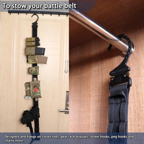 Gwild Concepts 32-41 Inches Tactical Battle Belt (Heavy Duty Belt Hanger) (Quick Release Buckle) 1.75" MOLLE and 1.5" Inner Combat Belts