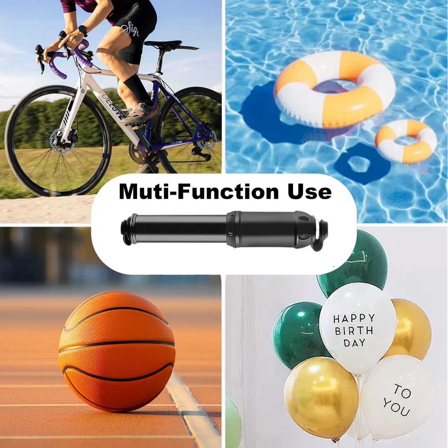 AaiLucky Mini Bike Pump Portable 100PSI High Pressure Bicycle Tire Pump, Bike Air Pump Fits Presta and Schrader Valve, Frame Mount for Road Mountain Bikes & Ball Pump with Needle