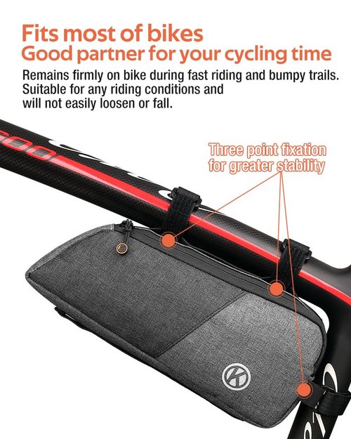XIUWK Top Tube Bike Bag - Waterproof Triangle Frame Storage Pouch for Mountain & Road Cycling