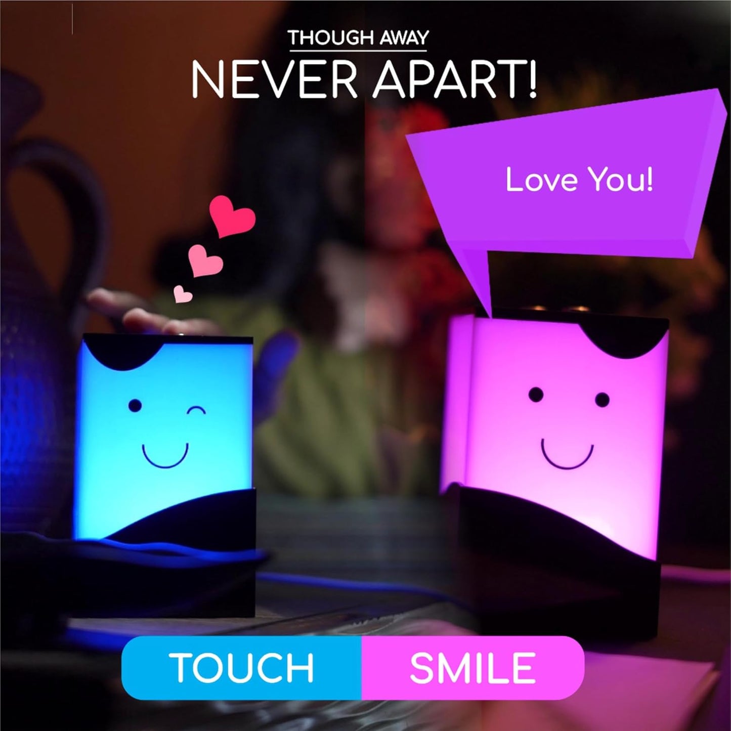 ZOCI VOCI Telepathy Friendship Lamp Set of 2 – Long Distance Touch Lamps Wi-Fi – Friendship Lamps Set of 2 for Long Distance Relationships, Family, Friends – Long Distance Gifts for Kids