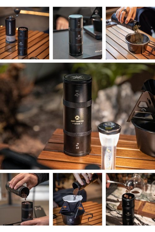 camping moon CAMPINGMOON Coffee Canister 2-Stage CNC Cutting Duralumin Black CC-51-BK