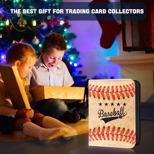 HESPLUS Baseball Card Binder with 900 Pockets, Sports Trading Card Binder, Collectible Trading Card Albums with 50 Pages Card Sleeves to Organize and Protect Baseball Trading Cards for Collectors