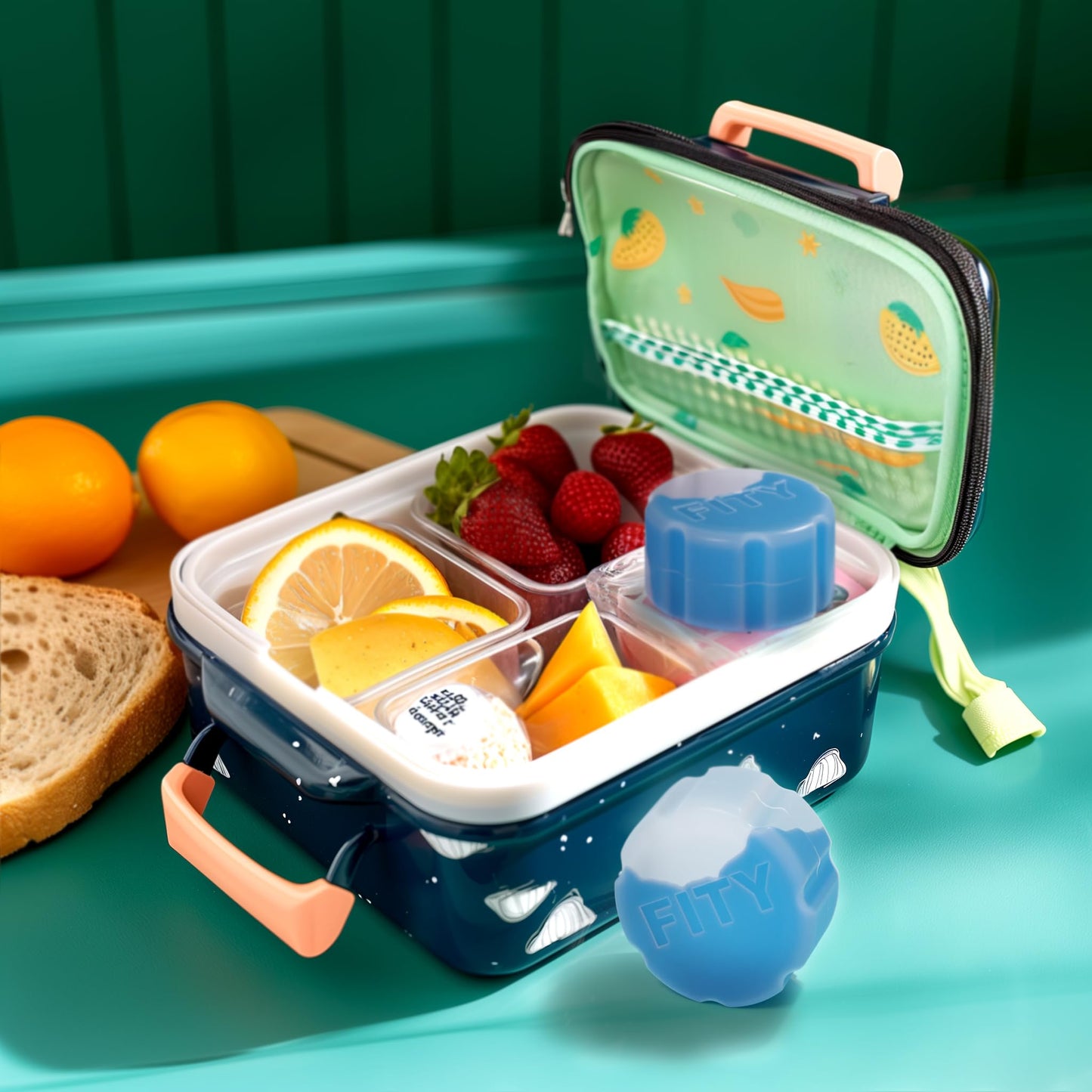 FITY Freeze The 6 Pack - A Space Saving Freezable Ice Pack use w/Lunch Boxes, Diaper Bags, Sore Muscles, 16oz can cooler tumblers, Beach Bags, Coolers, and More. (blue, 6 pack)