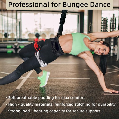 PRIORMAN Adult Bungee Fitness Harness Adjustable Safety Belt/Back Support Size Guide Heavy-Duty Workout Equipment-No Cord