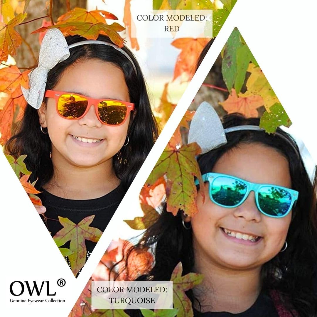 OWL Kids Sunglasses, UV Protected Kids Polarized Sunglasses, Anti-Glare Reflective Mirror Lens Toddler Sunglasses for Kids