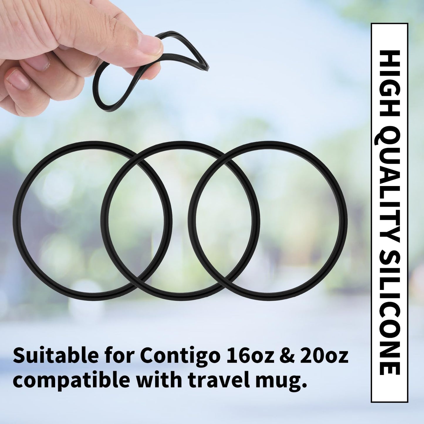 6PCS Contigo Replacement Lid Parts - Replacement Rubber Lids Seals Compatible with 16oz & 20oz Leak-Proof Travel Mug Contigo Water Bottle Lids Replacement Rubber Lid Ring for Coffee Mugs