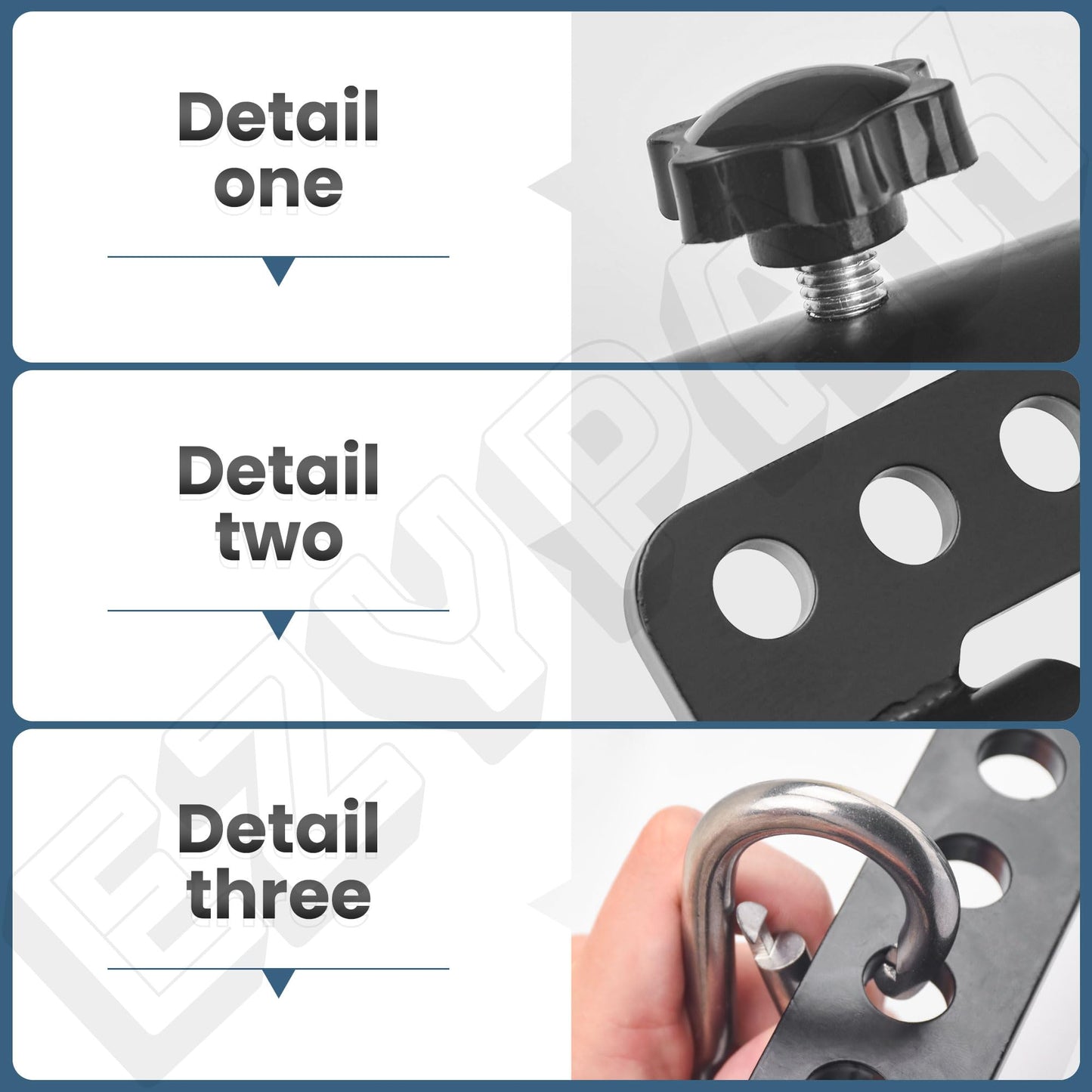 EZYPAK Belt Squat Bar Machine Attachment for 2 inch Olympic Barbell Bar, Black, 500 lbs Withstands, Attachments for Home Gym Workout