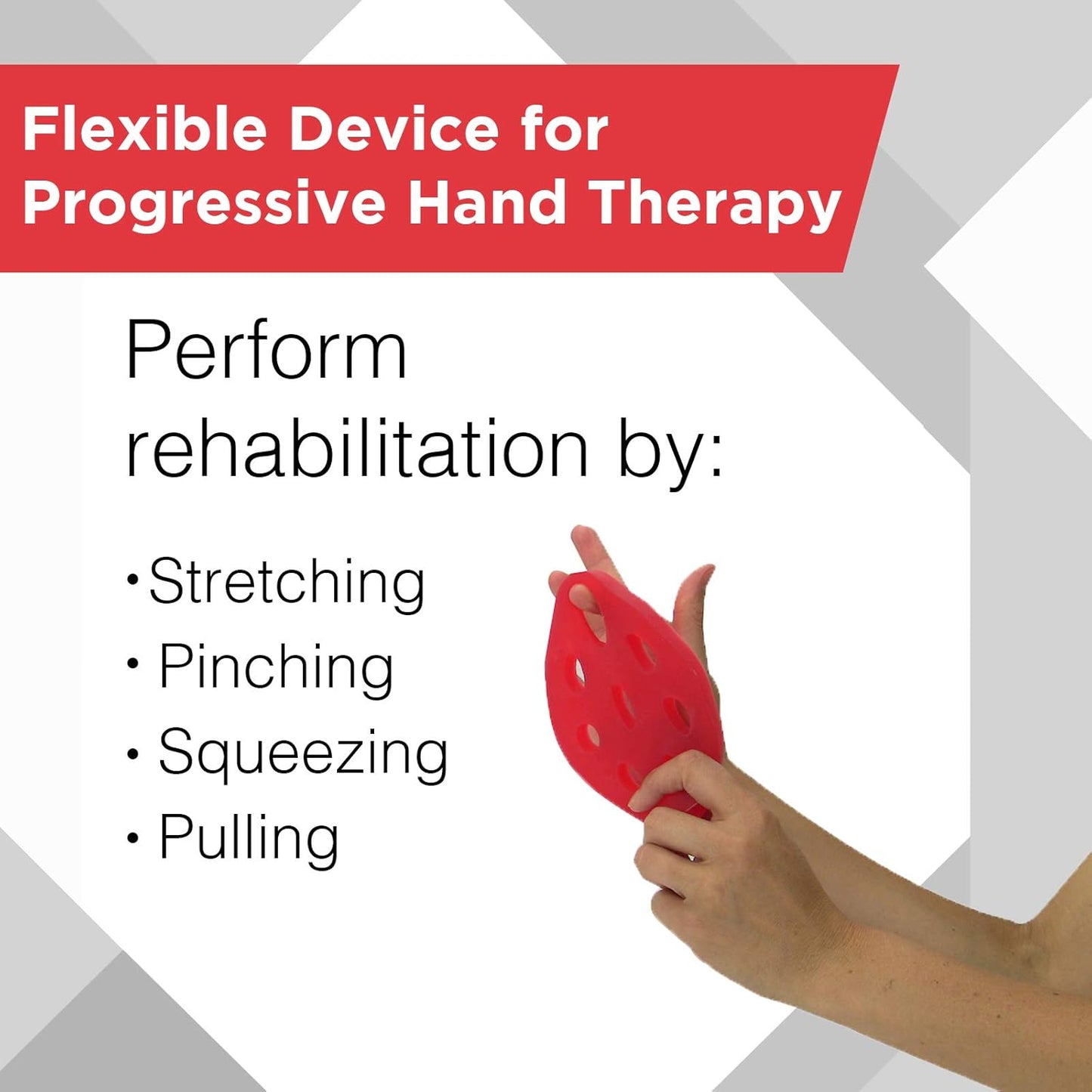 TheraBand - 11853 Hand Xtrainer, Non-Latex Hand Exerciser for Progressive Hand Therapy, Strengthen Fingers, Hands and Forearms, Grip Trainer, Strengthener, Helps Relieve Joint Pain, Red, Soft, Beginner