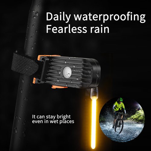 BsrFirst LED Bike Tail Light, Orange Light Flow Tail Light, Bicycle Warning Tail Light, 5 Modes, USB Rechargeable, Waterproof, Cycling Tail Light for Any Type of Seat Post