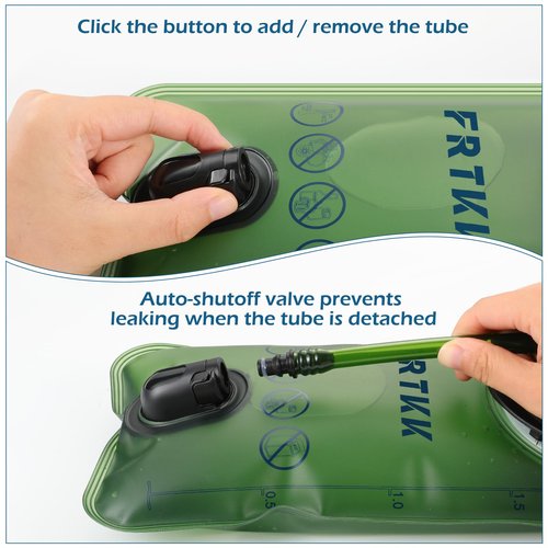 FRTKK 2L/3L Hydration Bladder, Leak Proof Water Bladder for Hiking Backpack, BPA Free Wide Opening Ergonomic Shape Water Reservoir for Running Hiking Cycling Camping (Military Green - 3L)