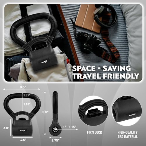 Yes4All Kettle grip, Kettlebells Dumbbell Grip Handle, Convert Dumbbells into Kettlebell, Portable Dumbbell Converter Weight Grip for Home Gym