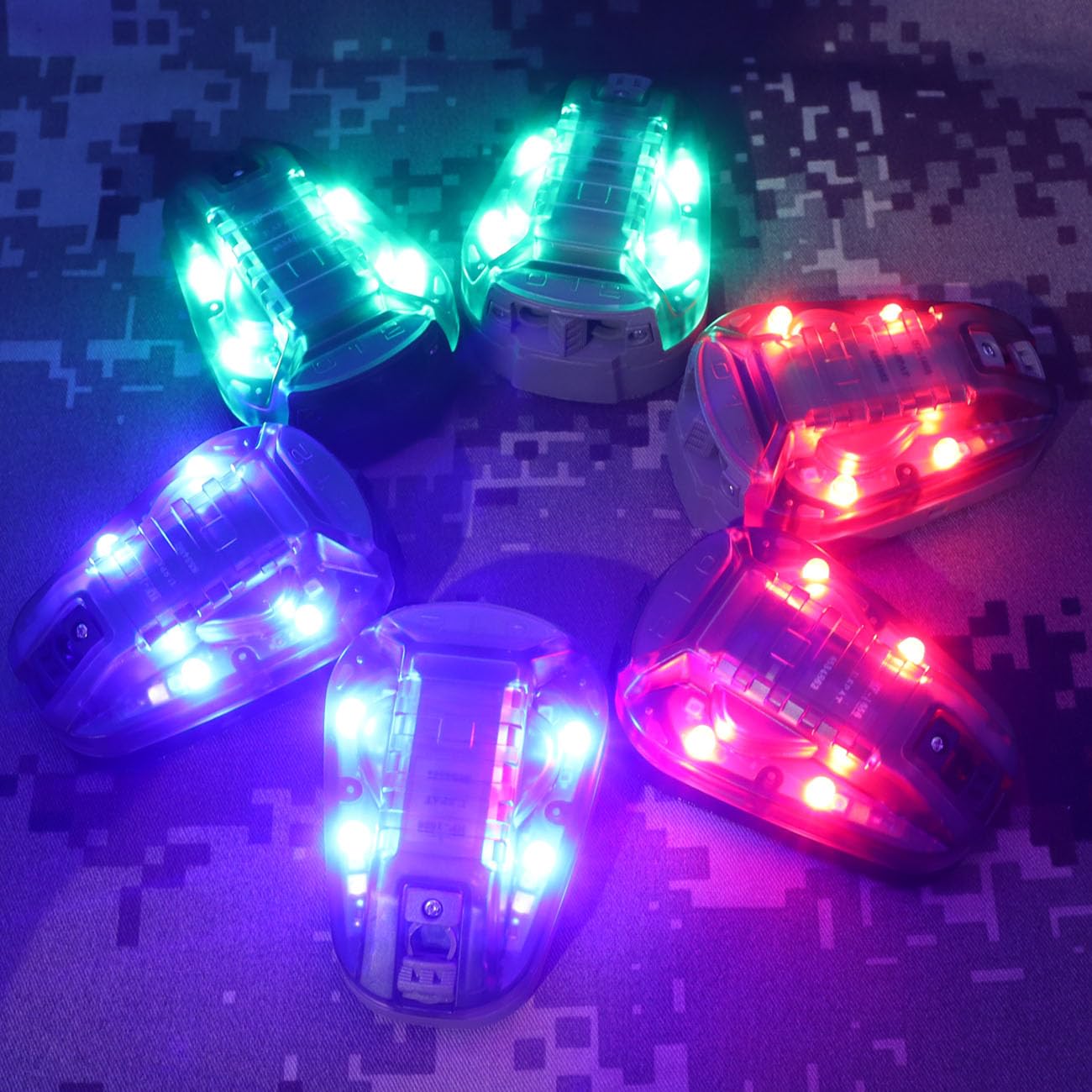 Jmtac Tactical IR Strobe Helmet Light Military Identification Light with Visible LED + White Strobe Survival Signal Light (Black-Green), EX832