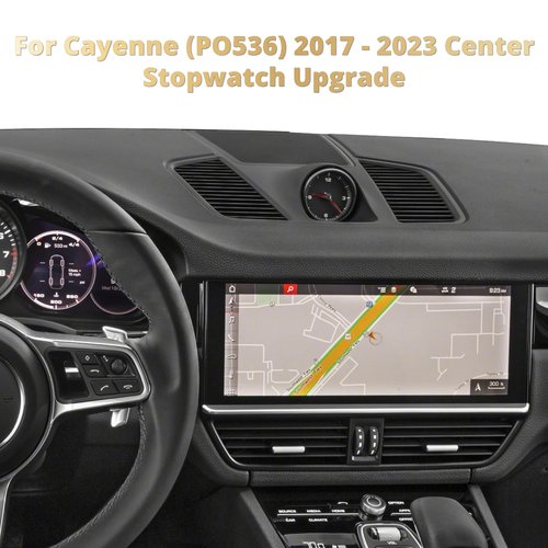 Sport Chrono Stopwatch Upgrade for Cayenne 2017 PO536, Cayenne Interior LCD Smart Console Clock Fits 2017 Model