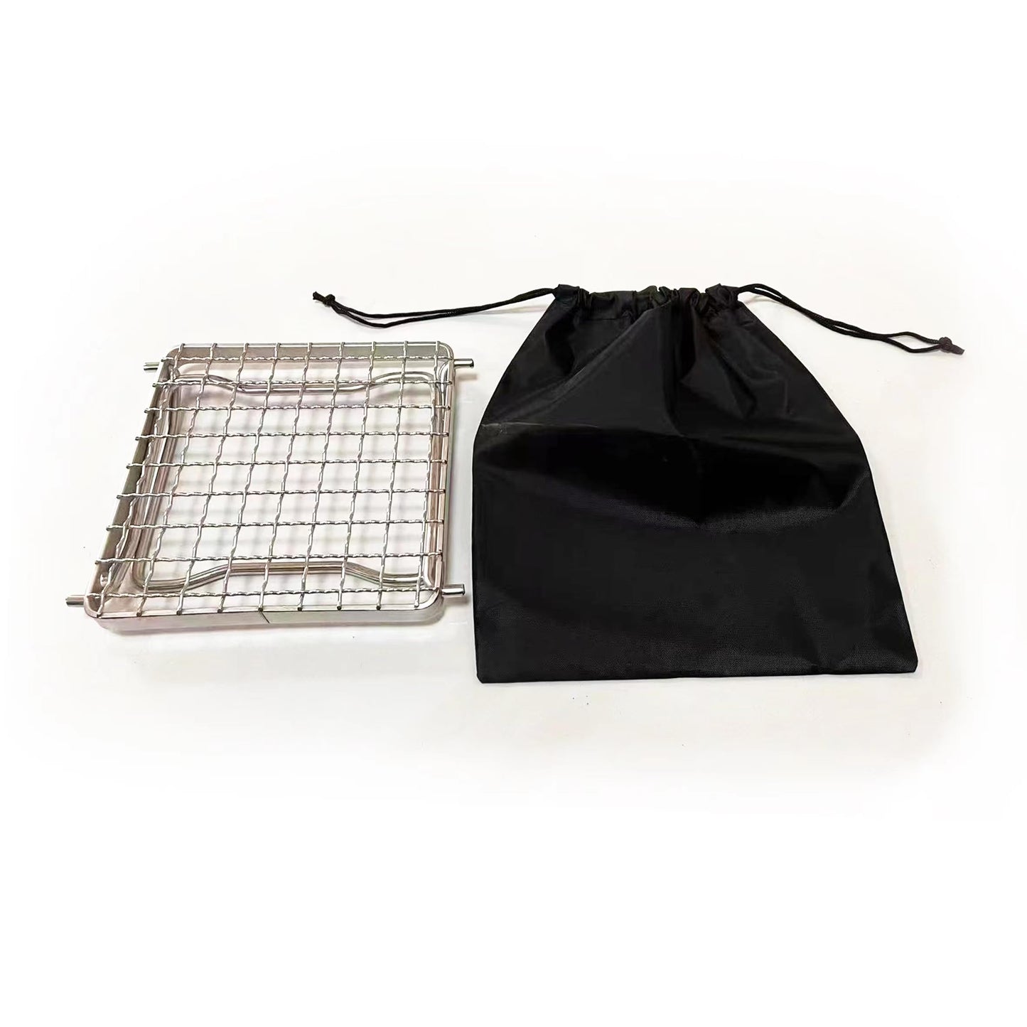 TreGoo Camp Grill with Foldable Legs-304 Stainless Steel Grill Grate for Gas Stove-Ultralight mini Campfire Stand-Portable Grill Grid for Backpacking/Camping/Hiking/Picnic/Traveling/Fishing (Weave)