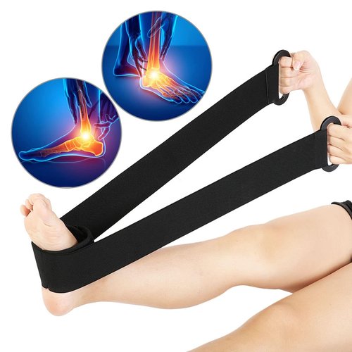 Haosie Stretching Exercise Strap, Foot Drop Plantar Ankle Training Belt, Strength Exercise Resistance Bands, 3.3 Feet Long