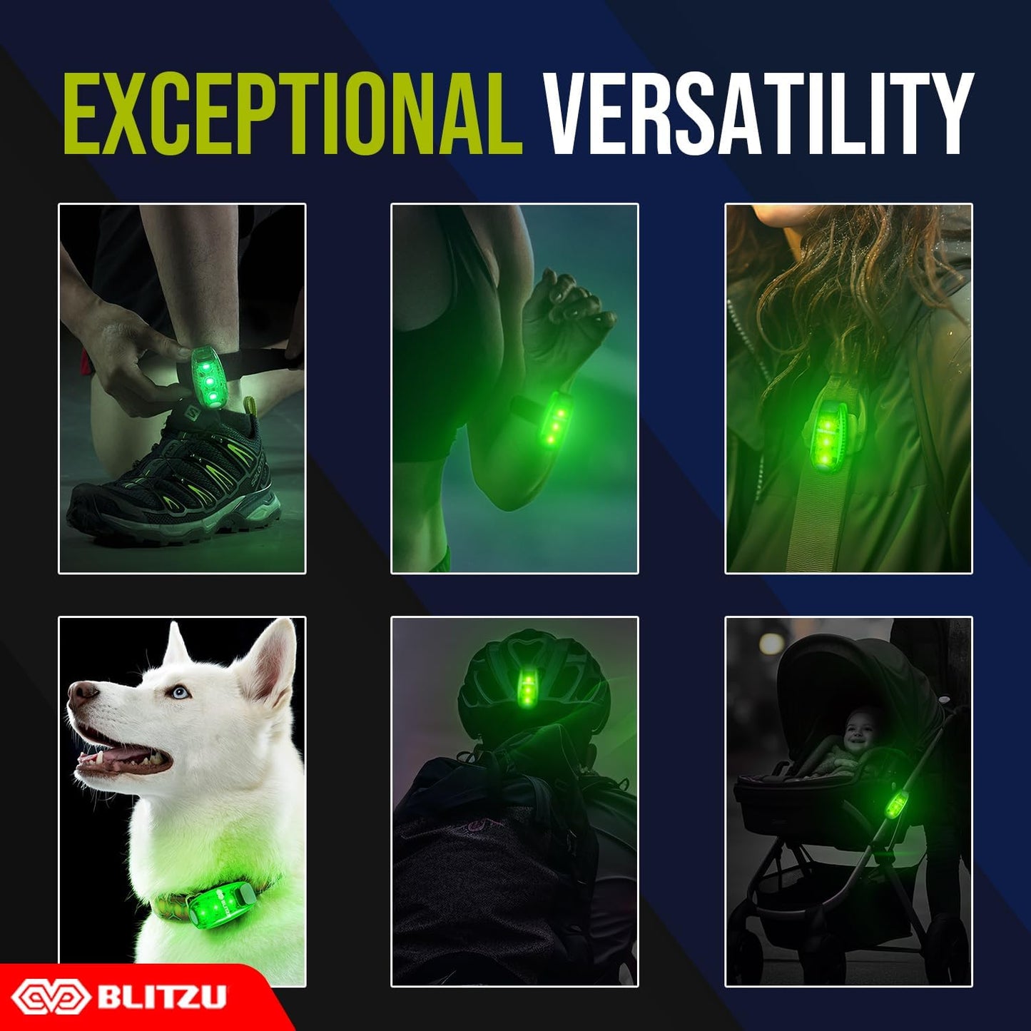 4 Pack LED Safety Light, Clip on Reflective Gear Lights for Walking at Night, Running, Jogging, High Visibility Strobe Light Accessories for Runners, Kids, Hiking, Kayak, Cycling, Camping, Boat