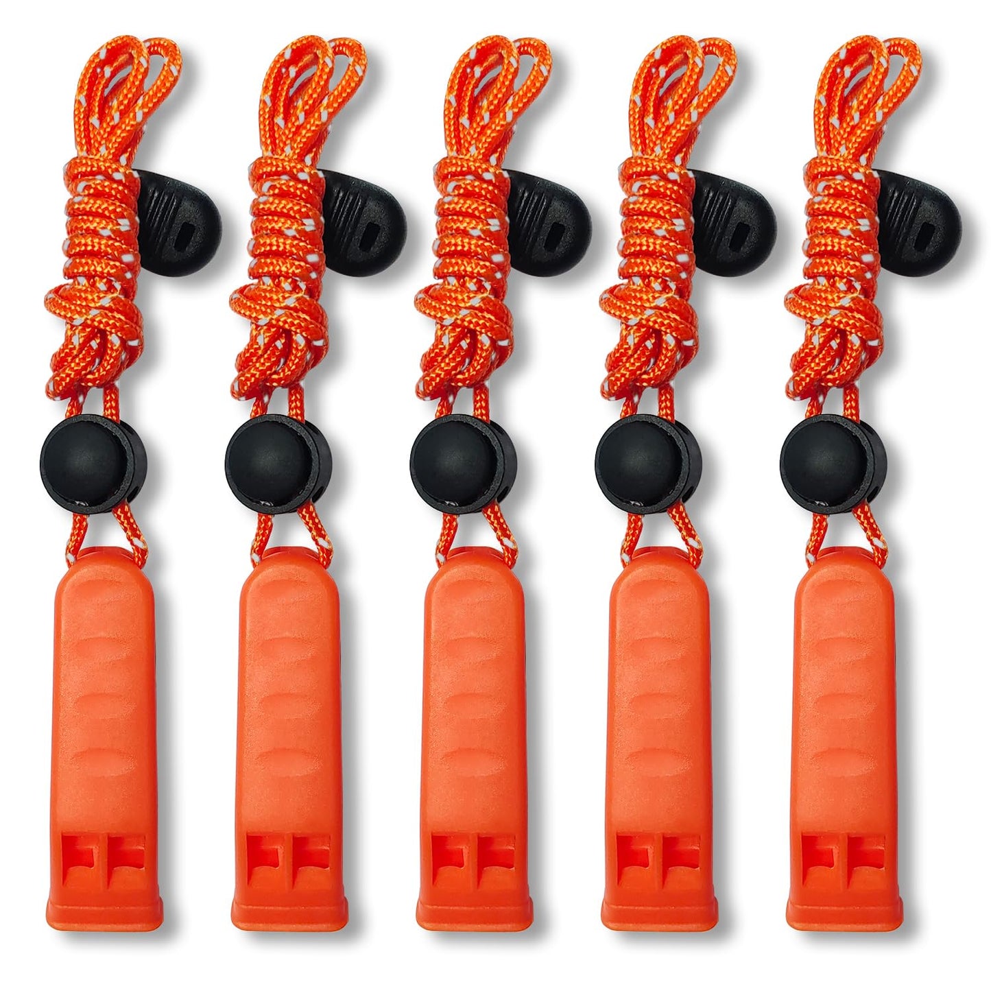 Amzonly Emergency Whistle, 120db Safety Whistle Survival Shrill Loud for Camping Hiking Hunting Boating Fishing Life Vest Jacket Rescue Signaling Kids Lifeguard 5 Pack