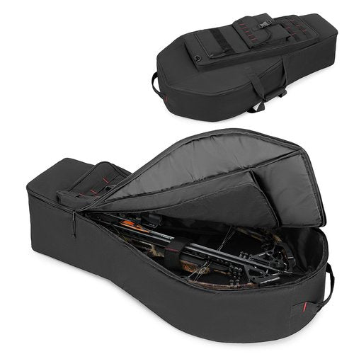 DSLEAF Soft Compound Bow Case, Padded Crossbow Case with Arrow Pocket and Backpack Straps, Tactical Archery Bow Carrier Bag with Multiple Pockets for Bolts, Quivers, and Other Essentials