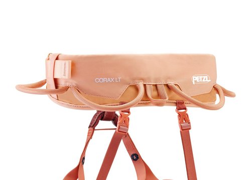 PETZL CORAX LT WOMEN comfortable, durable women's harness for a variety of climbing objectives, XS, coral sand