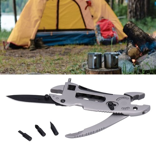 Multitool Wrench, Multifunctional Tools Pliers Screwdriver Stainless Steel Multitool Pliers Foldable Multipurpose Portable Multi Tool Wrench for Camping Fishing DIY