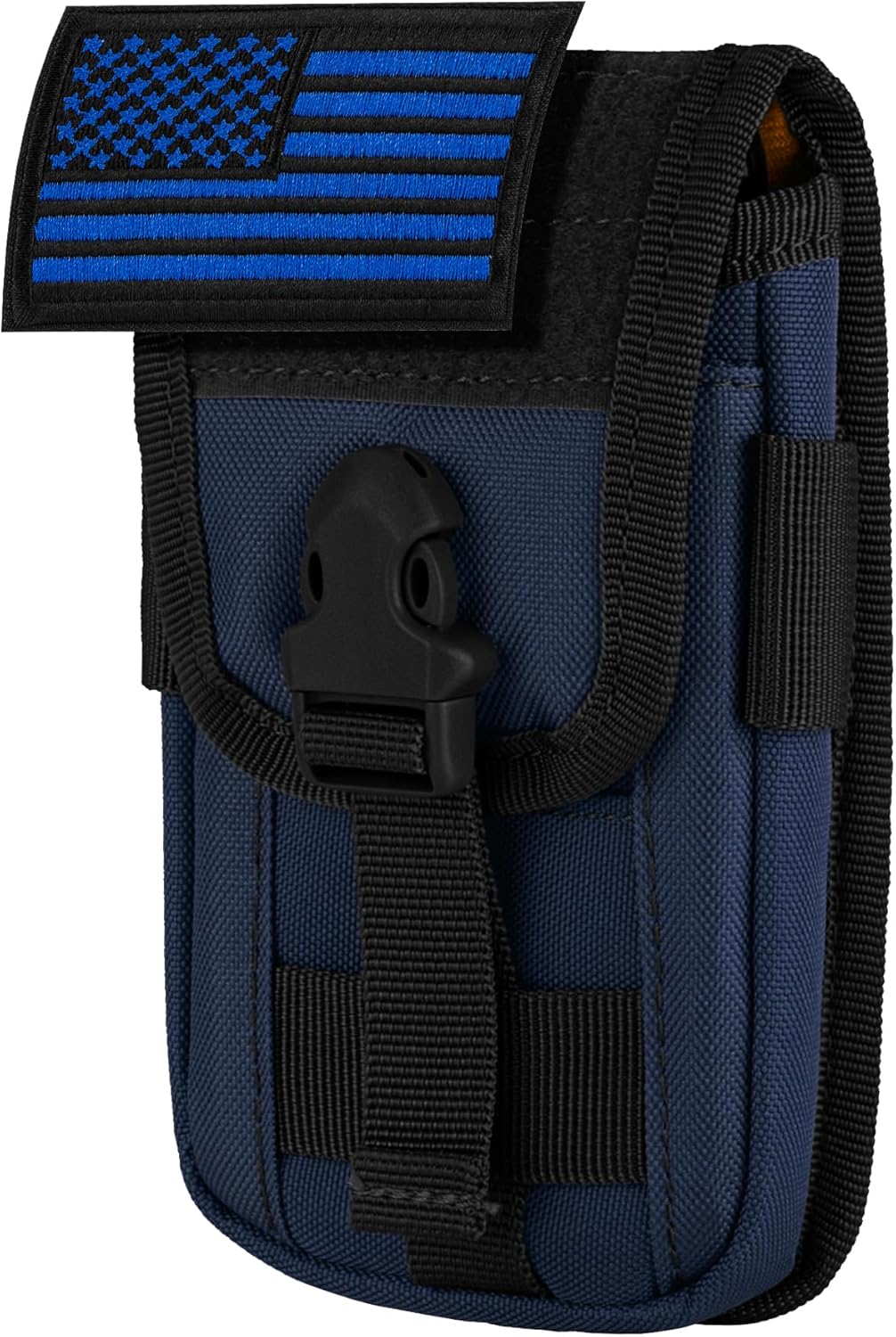 IronSeals Tactical Phone Holster Pouch, Tactical Smartphone Pouches Cellphone Case Molle Gadget Bag Molle Attachment Belt Holder Waist Bag for 4.7"-6.9" with US Flag Patch for iPhone 16 Pro/15 Pro