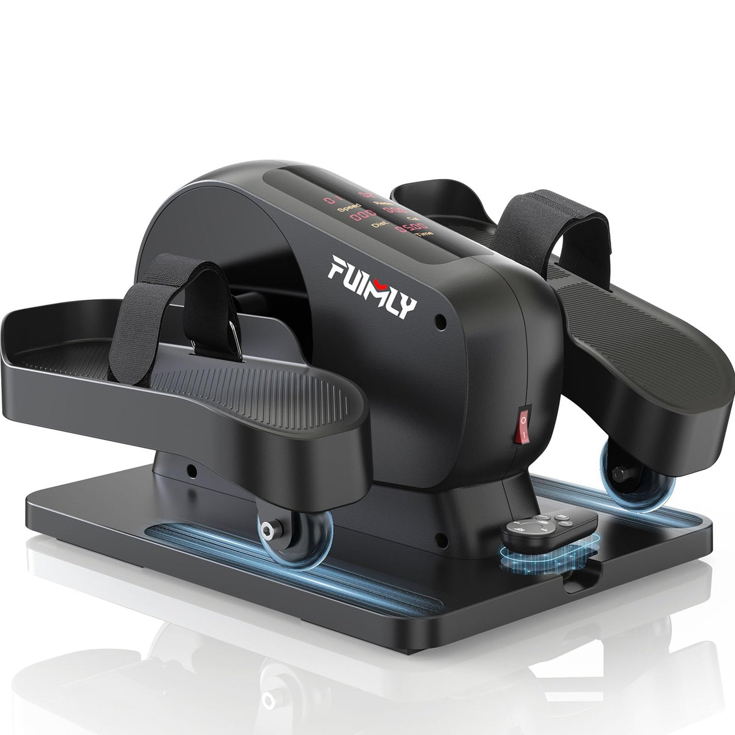 FUNMILY Under Desk Elliptical Machine with Large LCD Display, Remote Control & Non-Slip Foot Straps – Quiet Magnetic Resistance, 100% Pre-Assembled – Ideal for Seniors, Adults & All Ages (Black)