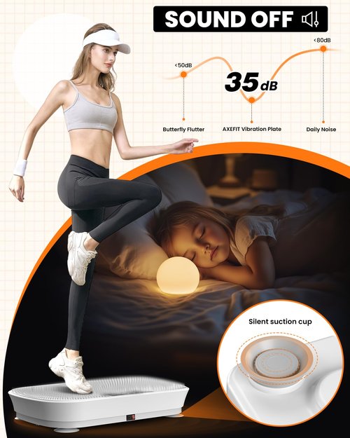 AXEFIT Vibration Plate Exercise Machine - Bluetooth Music & 400LBS Capacity Vibration Plate for Lymphatic Drainage & Weight Loss with 99 Speed Levels, Whole Body Vibration Plate for Home Fitness